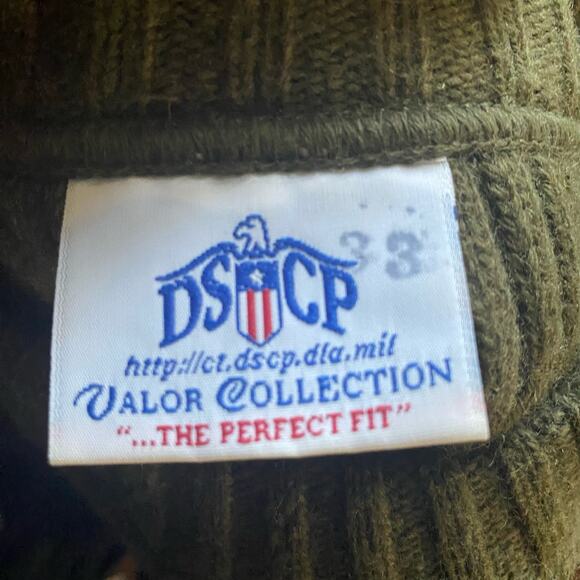 DSCP Valor Collection Army Green Wool Knit Military Crewneck Sweater Size 38 - Picture 6 of 7
